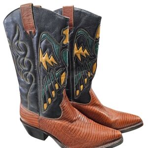 Rare Vintage Nine West Multicolor Cowboy Boots